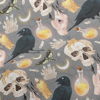 Ghost Hand Skull Crow Candle Performance Linen