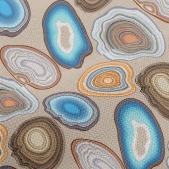 Geode And Agate Facet Patterns Performance Linen