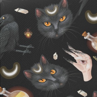 Ghost Hand Black Cat Crow Inse Twill