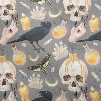 Ghost Hand Skull Crow Candle Dobby