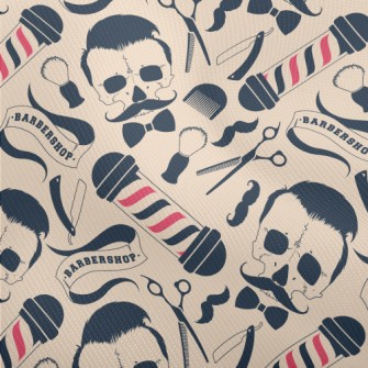 Barber Sign With Skull And Ute Dobby