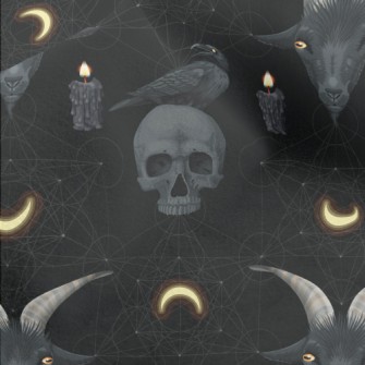 Skull And Candle Crow Goat Micro Fleece