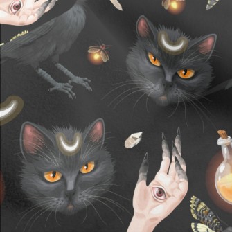 Ghost Hand Black Cat Crow Inse Micro Fleece