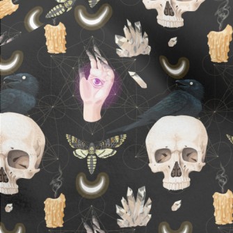 Skull Candle Crow Insect Ghost Micro Fleece