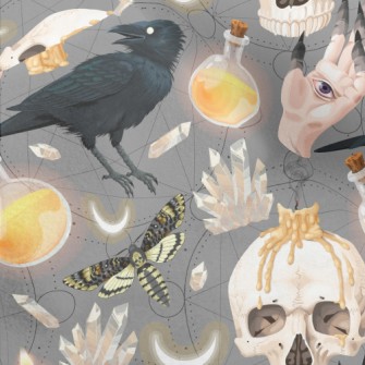 Ghost Hand Skull Crow Candle Micro Fleece