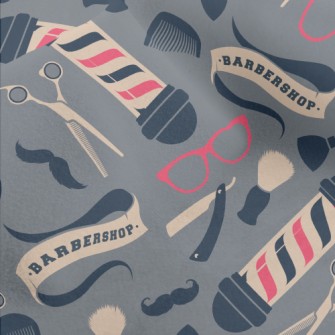 Barber Shop Sign And Utensils  Micro Fleece