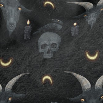 Skull And Candle Crow Goat Minky