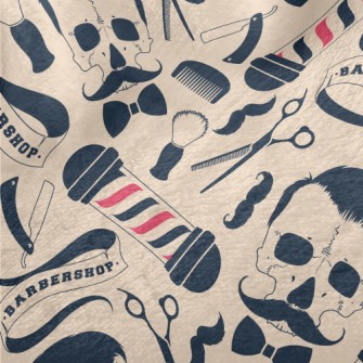 Barber Sign With Skull And Ute Minky