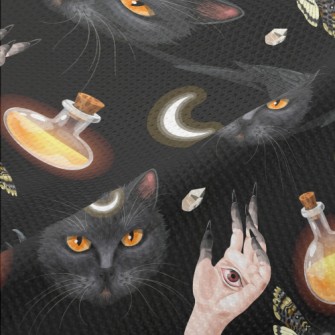 Ghost Hand Black Cat Crow Inse Piqué