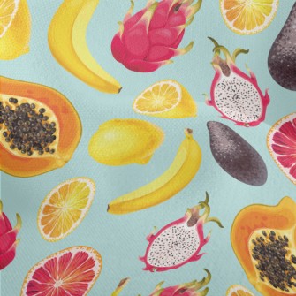 Tropical Exotic Fruits Lightweight Performance Linen