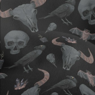 Cow Bone Skull Crow Bat Lightweight Performance Linen