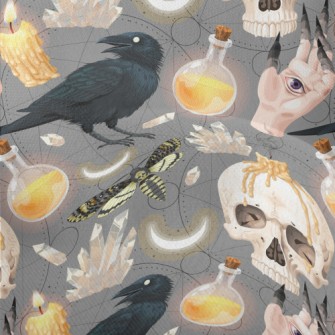 Ghost Hand Skull Crow Candle Lightweight Performance Linen