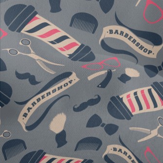Barber Shop Sign And Utensils  Lightweight Performance Linen