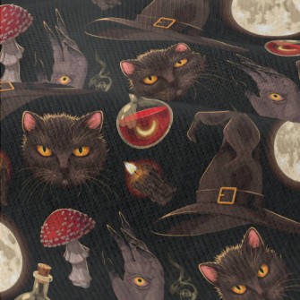 Witch Hat Black Cat Ghost Hand Modern Jersey