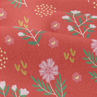 Simple Pink Flowers And Dots Modern Jersey
