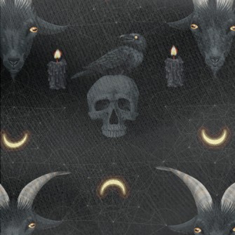 Skull And Candle Crow Goat Jersey Backed Fleece