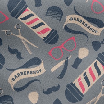 Barber Shop Sign And Utensils  Jersey Backed Fleece