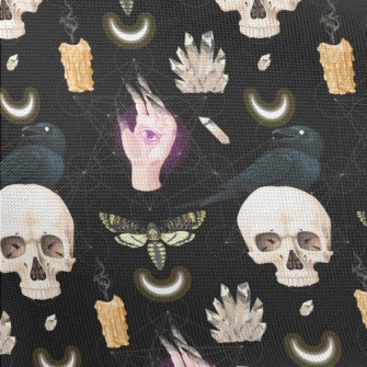Skull Candle Crow Insect Ghost Pongee