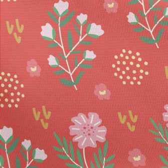 Simple Pink Flowers And Dots Pongee