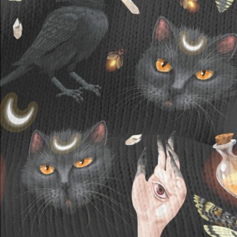 Ghost Hand Black Cat Crow Inse Stretch Jersey