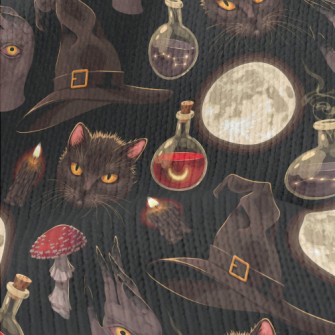 Witch Hat Black Cat Ghost Hand Stretch Jersey