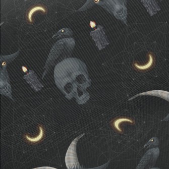 Skull And Candle Crow Goat Midweight Cotton Poplin
