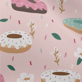 Colorful Donuts And Flowers Chiffon
