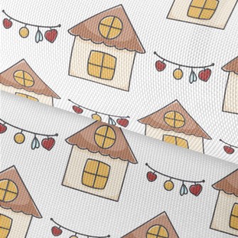 Hand Drawn Cute House And Chri Waterproof Oxford