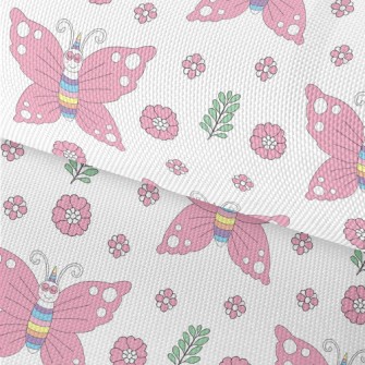 Pink Butterflies And Flowers Waterproof Oxford