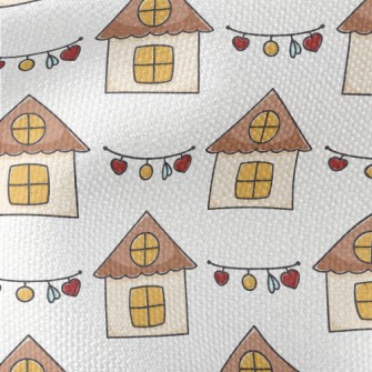 Hand Drawn Cute House And Chri Waterproof Canvas