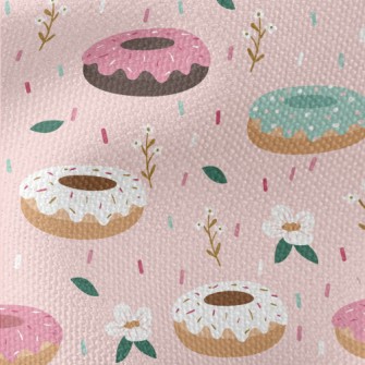 Colorful Donuts And Flowers Waterproof Canvas