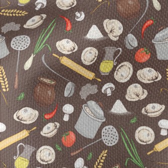 Kitchen Utensils And Ingredien Waterproof Canvas