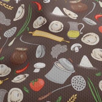 Kitchen Utensils And Ingredien Athletic Mesh Flat Back