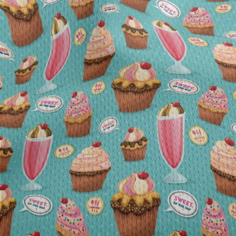 Sweet Cherry Drink And Cupcake Athletic Mesh Flat Back