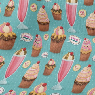 Sweet Cherry Drink And Cupcake Terry