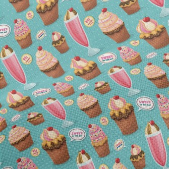 Sweet Cherry Drink And Cupcake Performance Linen