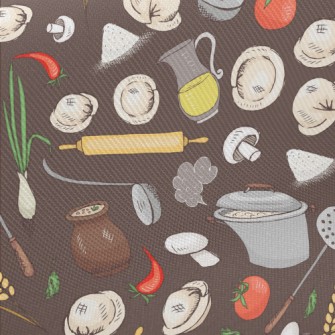 Kitchen Utensils And Ingredien Twill