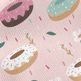 Colorful Donuts And Flowers Standard Corduroy