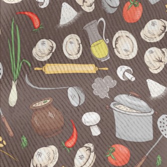 Kitchen Utensils And Ingredien Standard Corduroy