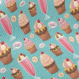 Sweet Cherry Drink And Cupcake Standard Corduroy