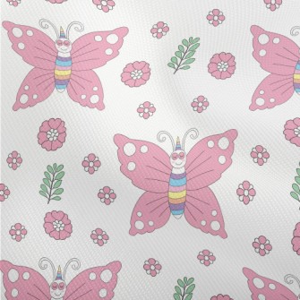 Pink Butterflies And Flowers Dobby