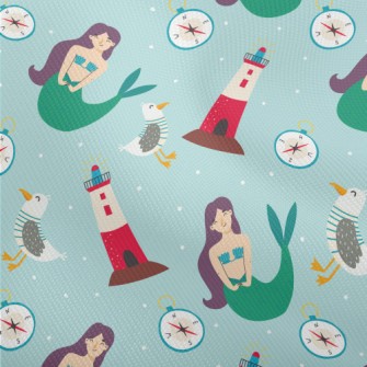 Mermaid And Seagull Lighthouse Dobby