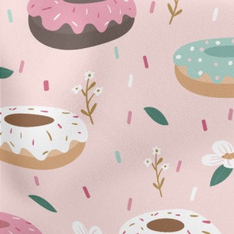 Colorful Donuts And Flowers Stretch Ponte