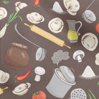 Kitchen Utensils And Ingredien Micro Fleece