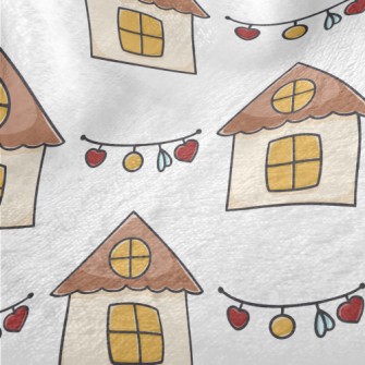 Hand Drawn Cute House And Chri Minky