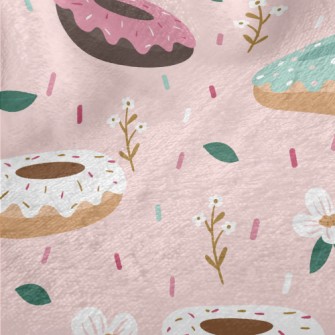 Colorful Donuts And Flowers Minky