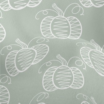 Simple Hand Drawn Pumpkin Lightweight Performance Linen