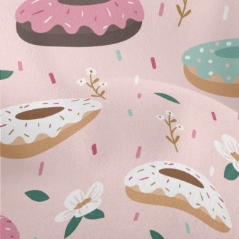 Colorful Donuts And Flowers Lightweight Performance Linen