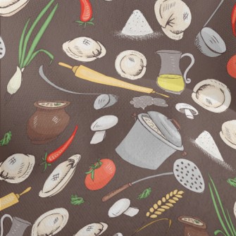 Kitchen Utensils And Ingredien Lightweight Performance Linen