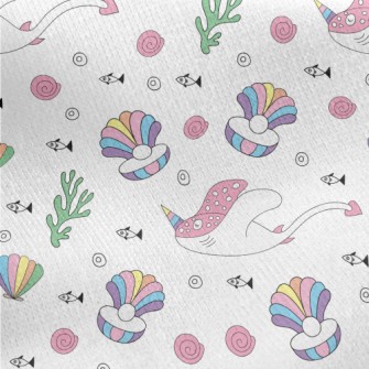 Colorful Unicorn Stingray And  Jersey Backed Fleece